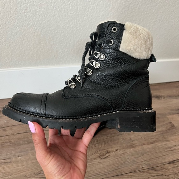 FRYE Samantha leather fur trim boots - Picture 3 of 8